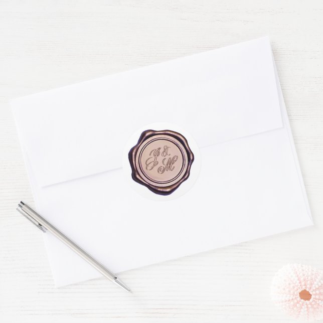 Elegant Monogram Rose Gold Wax Seal (Envelope)