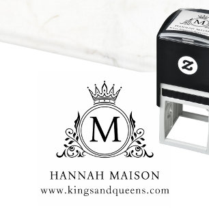 Elegant, Monogram, Royal, Crown, Logo Self-inking Stamp
