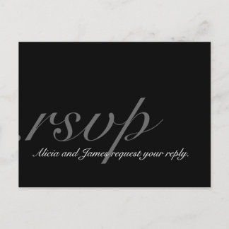 Elegant Monogram RSVP Postcard for Wedding