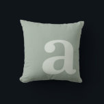 Elegant Monogram Sage Green Letter Initial Cushion<br><div class="desc">Elegant modern monogram letter initial throw pillow in sage green colour.</div>