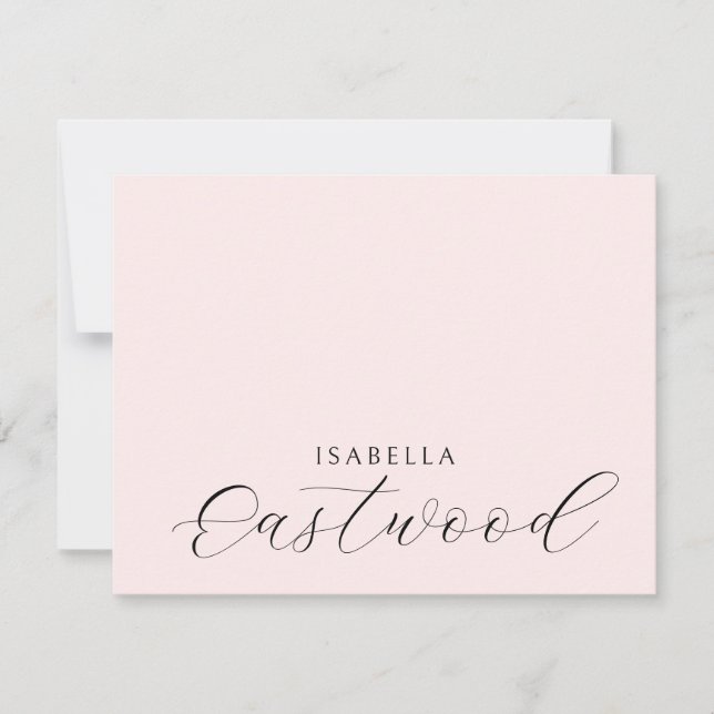 Elegant Monogram Script Blush Pink Card (Front)