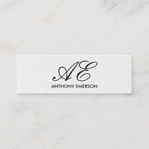 Elegant Monogram Script Contemporary Background Mini Business Card