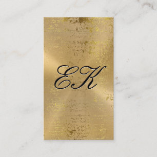 Elegant Monogram Script Gold Metallic Specks Business Card