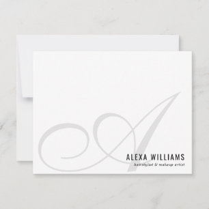 Elegant Monogram Script Initial Simple Business Card