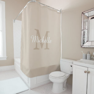 Elegant Monogram Script Name Shower Curtain