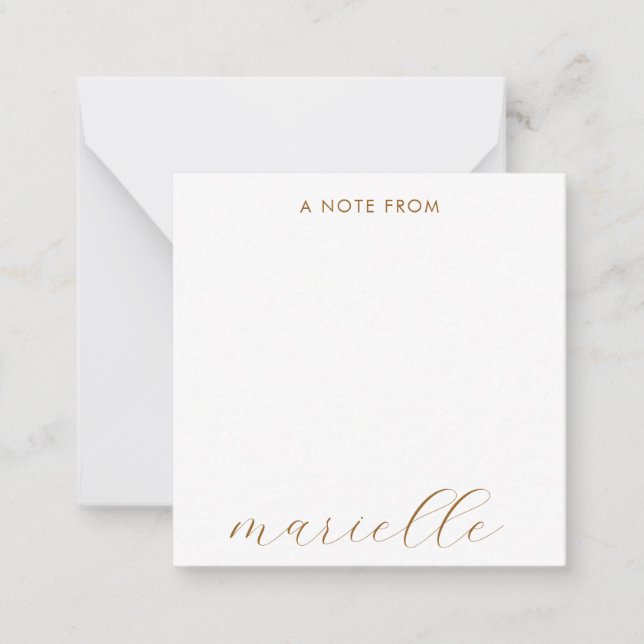 Elegant Monogram Script Personalised Gold Script Card (Front)