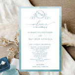 Elegant  Monogram Sea Glass Wedding Program<br><div class="desc">Elegant sea glass Wedding program with beautiful hand-drawn monogram and watercolor frame in sea glass turquoise hues. Modern handwritten calligraphy elements. Ability to make text changes and adjustments by selecting "Edit using design tool". Front with wedding ceremony details, back with wedding party names and thank you message for your guests....</div>