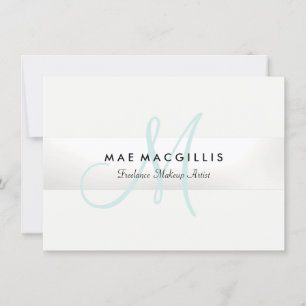 Elegant Monogram Silver Stripe Gift Certificate Holiday Card