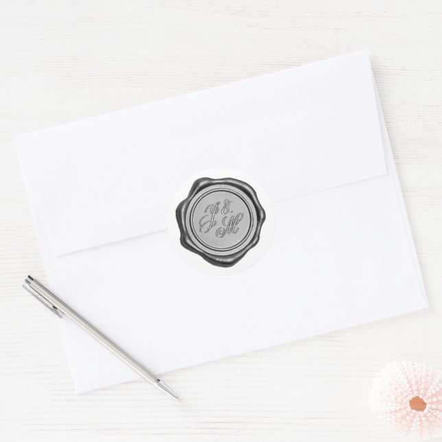 Elegant Monogram Silver Wax Seal (Envelope)