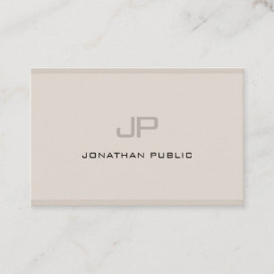 Elegant Monogram Simple Plain Professional Modern Business Card
