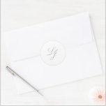 Elegant Monogram Simple Script Sage Green Wedding Classic Round Sticker<br><div class="desc">Add a touch of sophistication to your wedding stationery with our Elegant Monogram Simple Script Sage Green Wedding Classic Round Sticker. This beautifully designed sticker features a luxurious sage green and white palette, perfect for enhancing the elegance of any formal affair. The refined calligraphy script and classic monogram design create...</div>