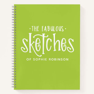 Elegant Monogram Sketchbook Your Name Notebook