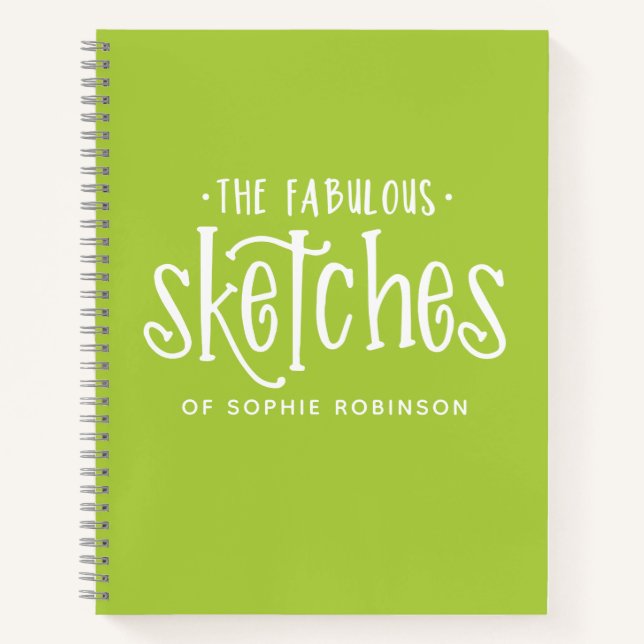 Elegant Monogram Sketchbook Your Name Notebook (Front)