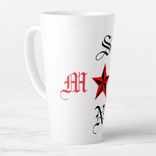 Elegant Monogram Star Mum Son Latte Mug Design