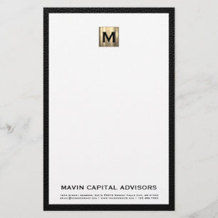Elegant Monogram Stationery with Contact Details