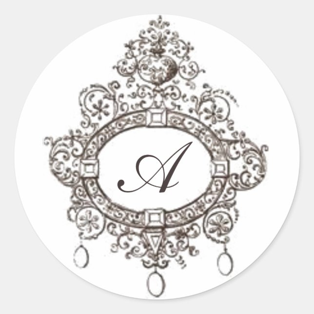Elegant Monogram Sticker (Front)