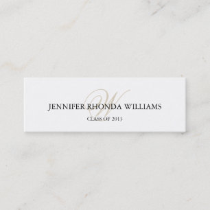 Elegant monogram student graduation name card