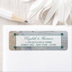 Elegant Monogram & Teal Scallop Beach Wedding