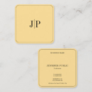 Elegant Monogram Template Luxury Glamour Gold Square Business Card