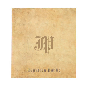 Elegant Monogram Template Vintage Handwritten Notepad