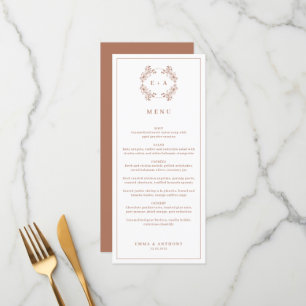 Elegant Monogram Terracota Wedding Menu