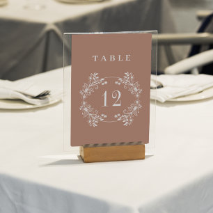Elegant Monogram Terracota Wedding Table Number