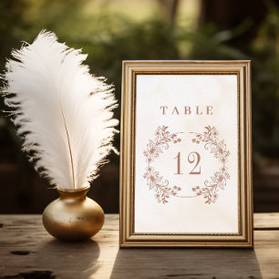 Elegant Monogram Terracota Wedding Table Number