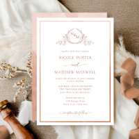 Elegant Monogram Terracotta Watercolor Wedding