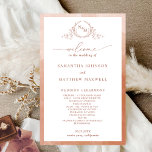 Elegant  Monogram Terracotta Wedding Program<br><div class="desc">Elegant Terracotta Wedding program with beautiful hand-drawn monogram and watercolor frame in terracotta rust hues. Modern handwritten calligraphy elements. Ability to make text changes and adjustments by selecting "Edit using design tool". Front with wedding ceremony details, back with wedding party names and thank you message for your guests. Part of...</div>