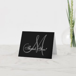 Elegant Monogram Thank You Card