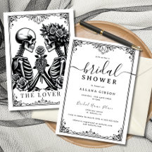 Elegant Monogram Till Death Do Us Part Tarot Invit