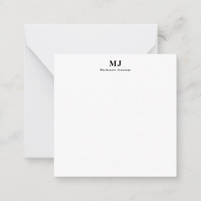 Elegant Monogram Typography  Card (Front)