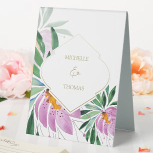 Elegant Monogram Watercolor Floral Lilac