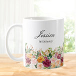 Elegant Monogram Watercolor Rose Flower Bridesmaid Coffee Mug<br><div class="desc">Introducing our Elegant Monogram Watercolor Rose Flower Bridesmaid Coffee Mug. Featuring floral watercolor illustration and elegant script text that can be personalised. It adds nature touch to your style. Suitable as a bridesmaid gift or a wadding favour.</div>