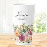Elegant Monogram Watercolor Rose Flower Garden Latte Mug<br><div class="desc">Introducing our Elegant Monogram Watercolor Rose Flower Garden Latte Mug. Featuring floral watercolor illustration and elegant script text that can be personalised. It adds nature touch to your style. Suitable as a bridesmaid gift or a wadding favour.</div>
