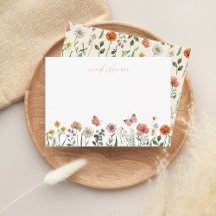 Elegant Monogram Watercolor Wildflower Floral