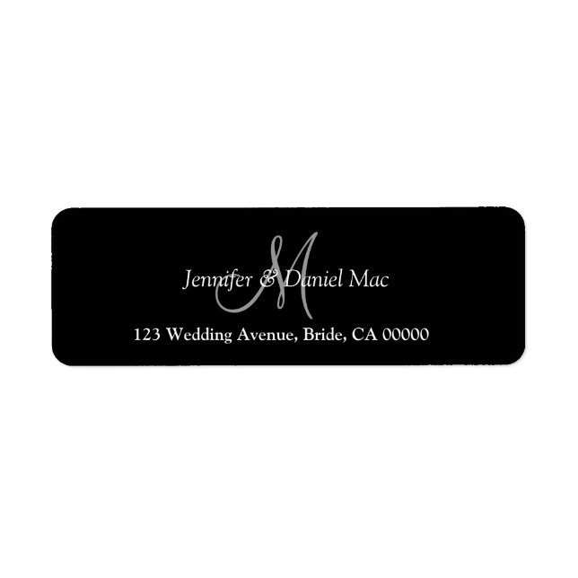 Elegant Monogram Wedding Bride Groom Custom Names (Front)