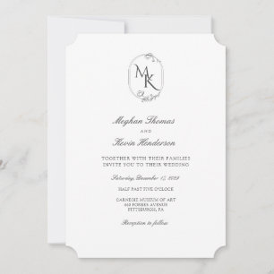 Elegant Monogram Wedding Classic Formal Invitation