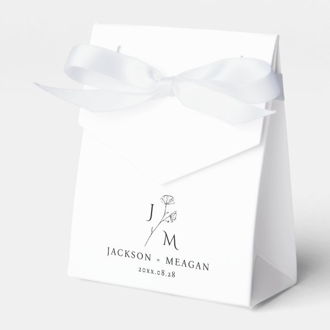 Elegant Monogram Wedding Favour Box (Front Side)