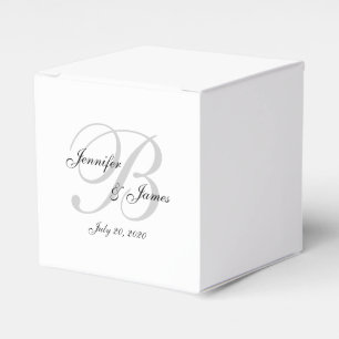 Elegant Monogram Wedding Favour Boxes