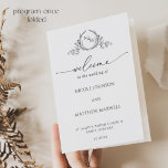 Elegant Monogram Wedding Folded Program<br><div class="desc">Welcome your guests with this elegant monogrammed wedding program with hand drawn monogram modern hand written calligraphy details. Ability to customise all areas to suit your needs. NOTE: this program arrives flat and require folding down the middle to assemble. The default value paper is recommended. For a clean fold we...</div>