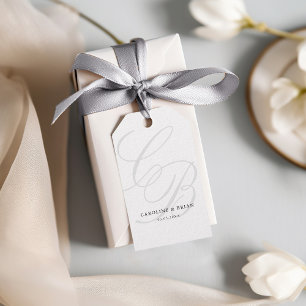 Elegant, Monogram, Wedding Gift Tags