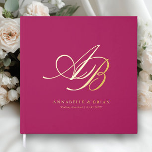Elegant, Monogram, Wedding Guest Book