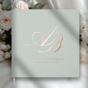 Elegant, Monogram, Wedding Guest Book