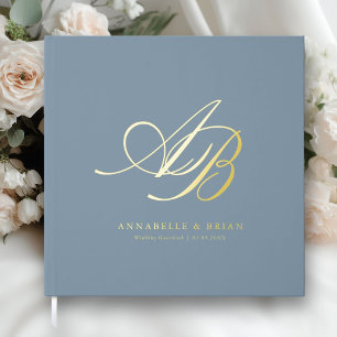 Elegant, Monogram, Wedding  Guest Book