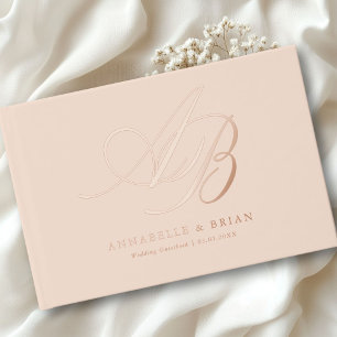 Elegant, Monogram, Wedding Guest Book