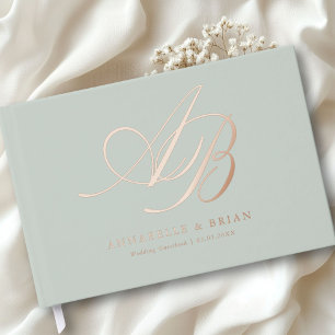 Elegant, Monogram, Wedding  Guest Book