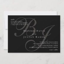 Elegant Monogram Wedding Invitation