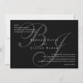 Elegant Monogram Wedding Invitation