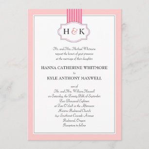 Elegant Monogram Wedding Invitation